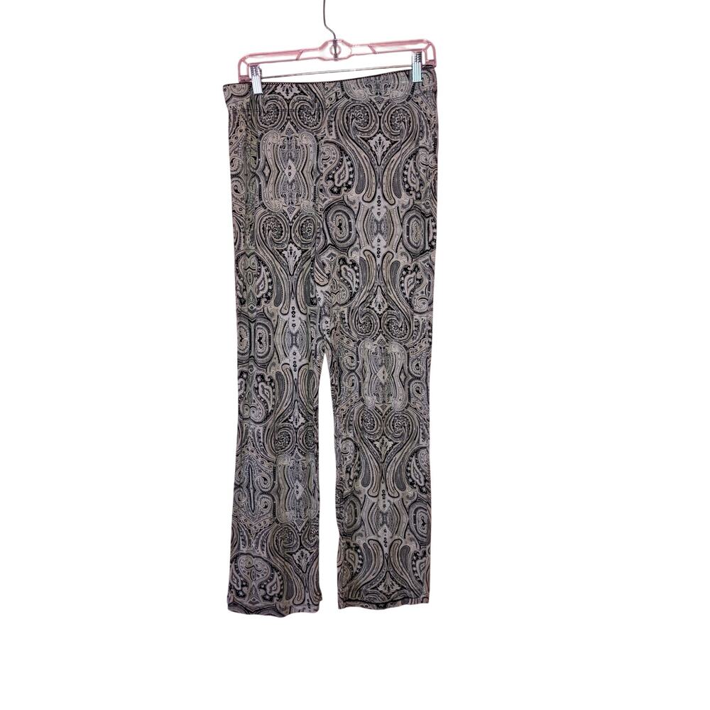 Cynthia Rowley Black & White Boho Wide Leg Pants Size Medium